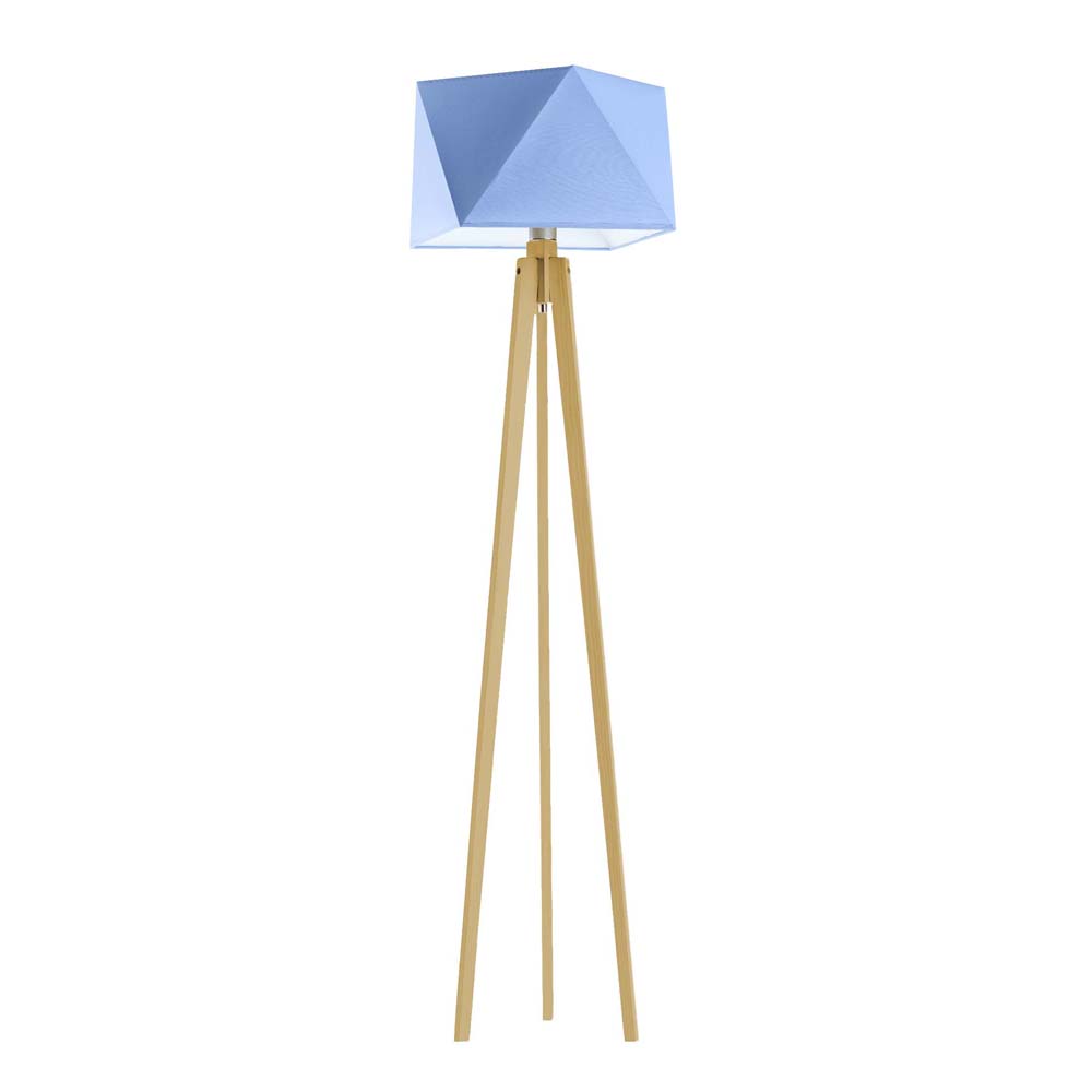 Lampa trójnóg drewniana nowoczesna BOMBAJ