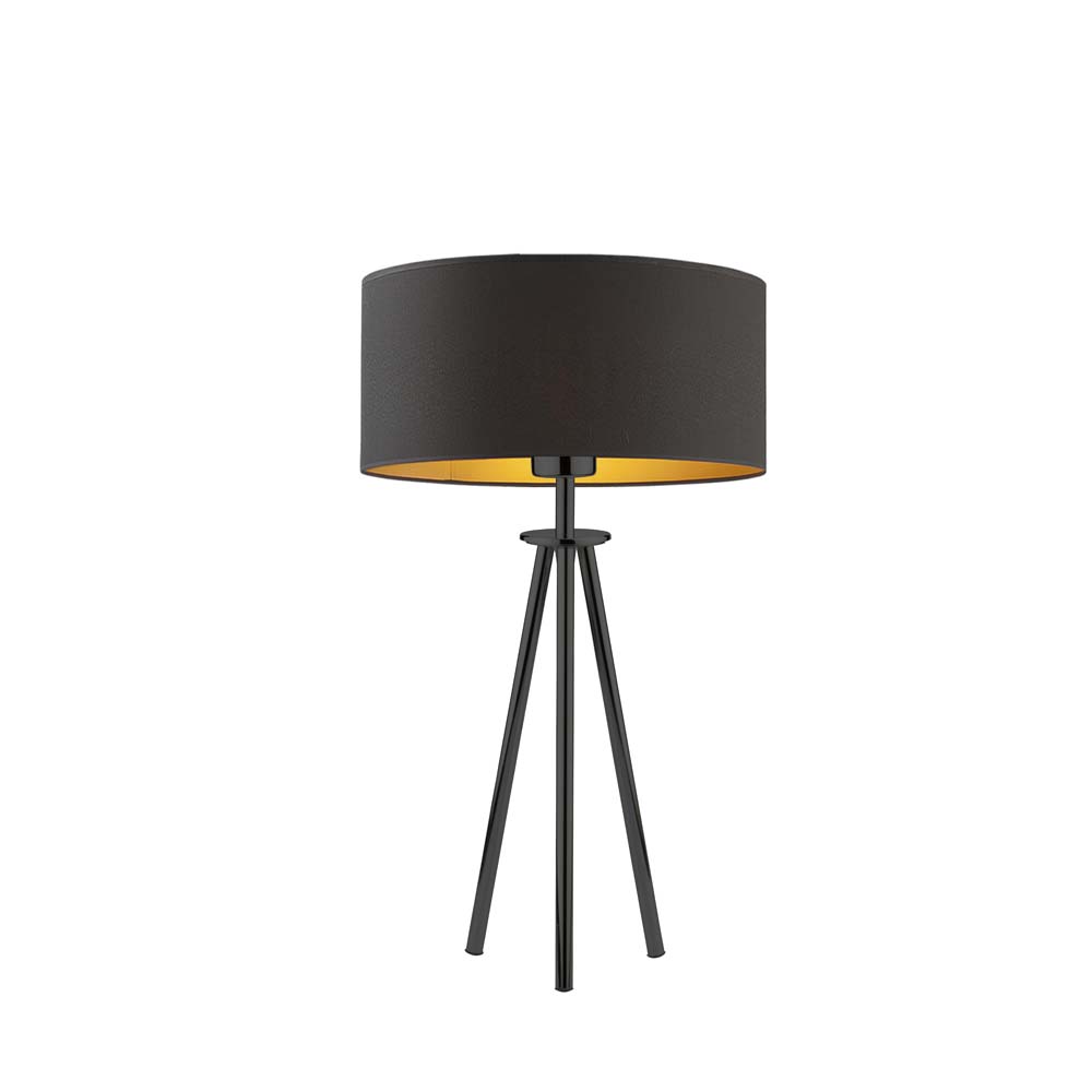 Czarna lampka nocna na 3 nogach w stylu loft ALTA GOLD