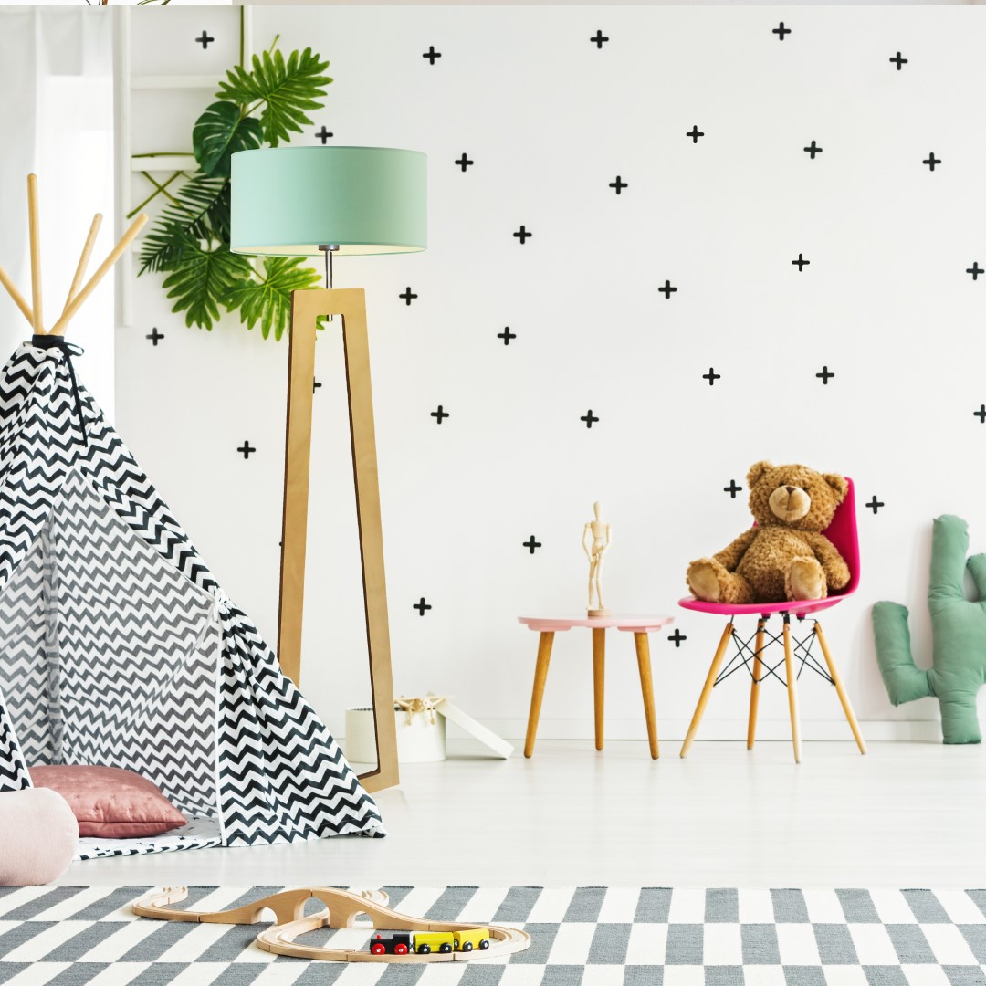 Nowoczesna lampa podłogowa dla dzieci BALI w miętowej kolorystyce