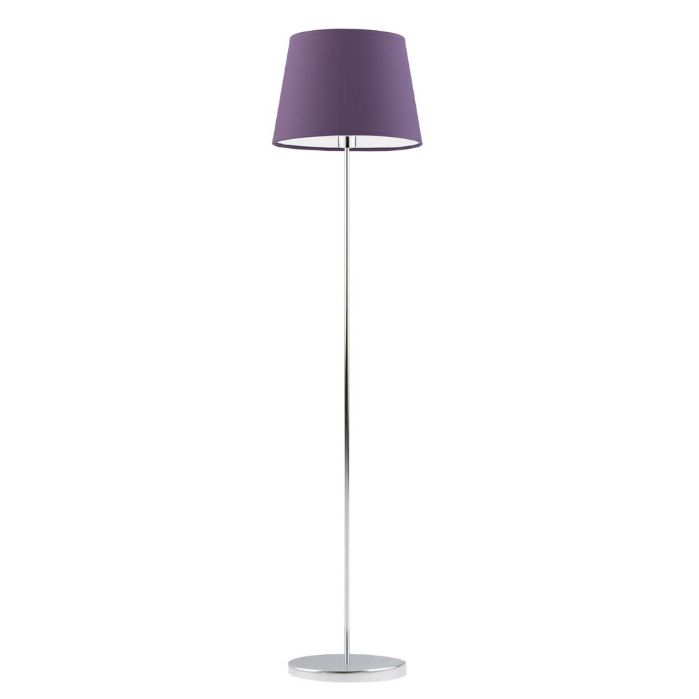 Minimalistyczna lampa stojąca z fioletowym abażurem VASTO
