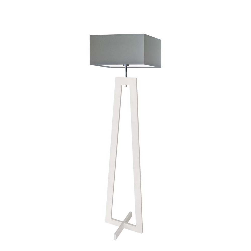 Designerska lampa stojąca z drewna JAWA w stylu skandynawskim