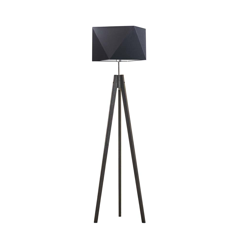 Czarna lampa podłogowa na trójnogu LAGOS