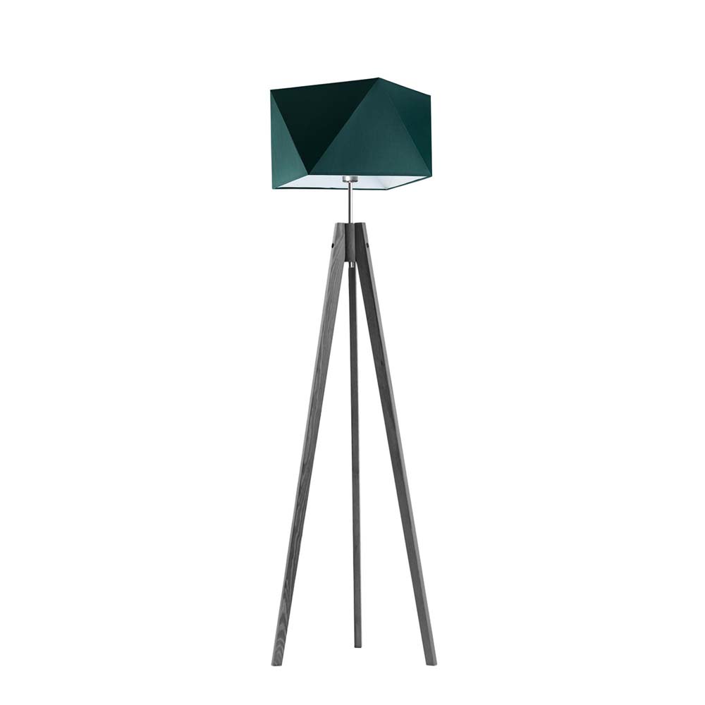 Drewniana lampa stojąca do salonu na trójnogu LAGOS