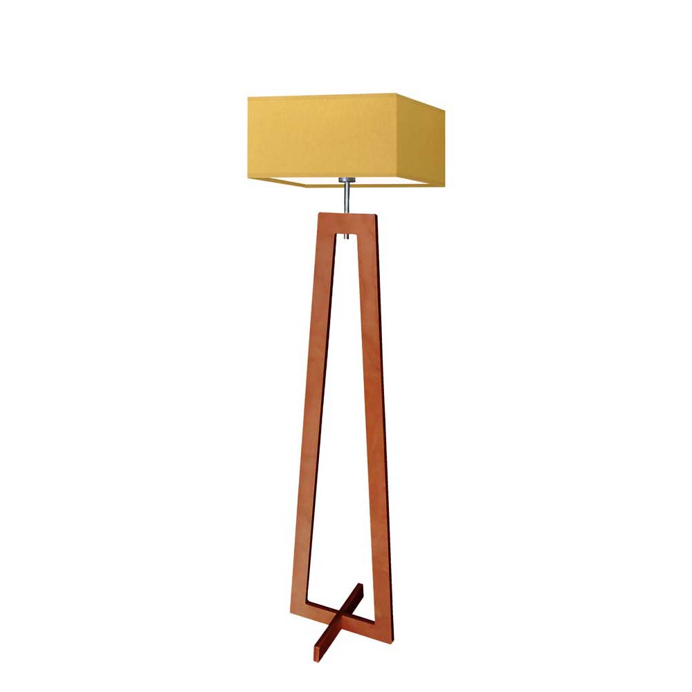 Elegancka lampa stojąca na drewnianej podstawie JAWA