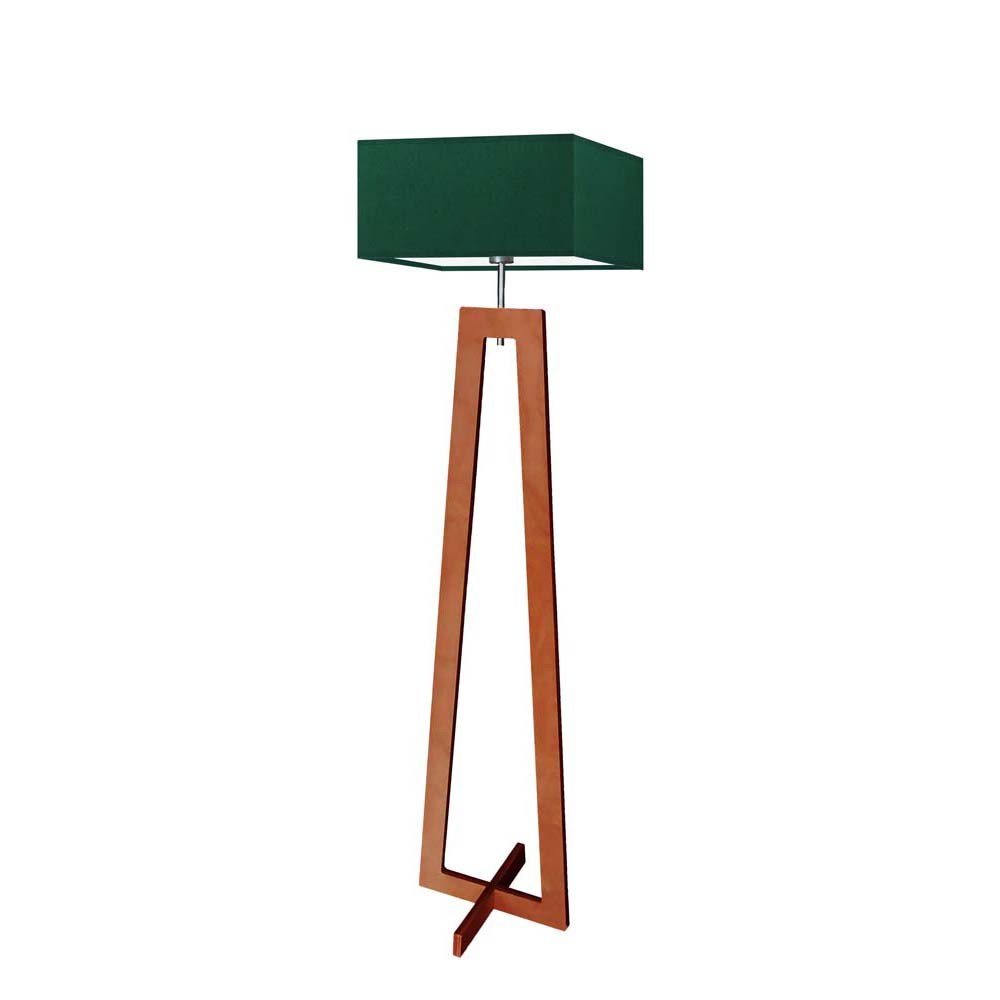 Nowoczesna lampa stojąca drewniana z abażurem JAWA