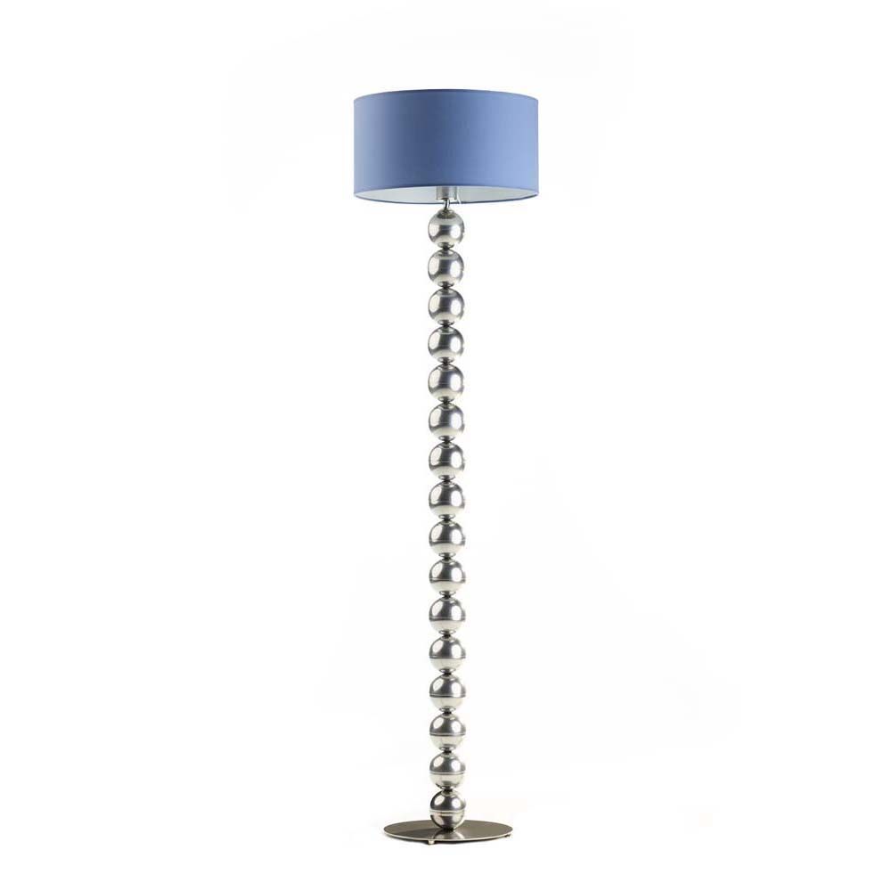 Lampa stojąca kule do pokoju dziecka GIZA z niebieskim abażurem