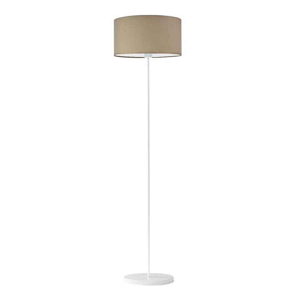Nowoczesna lampa podłogowa do sypialni WERONA z beżowym abażurem