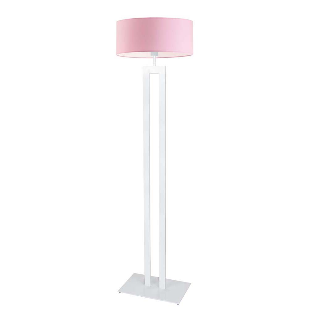 Nowoczesna lampa stojąca LED do pokoju dziecka KALIFORNIA z różowym abażurem