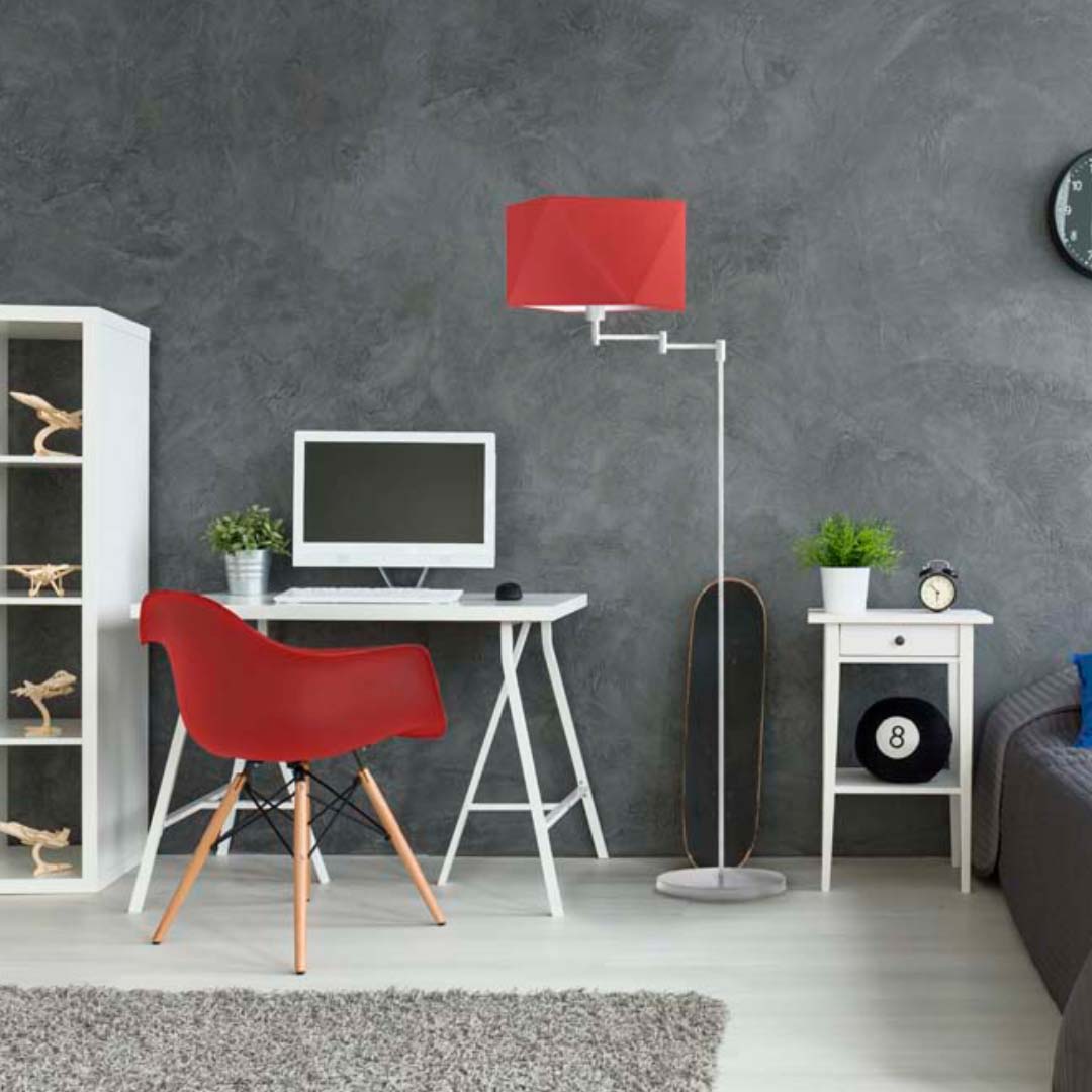 Lampa stojąca podłogowa SANTIAGO w czerwonym kolorze