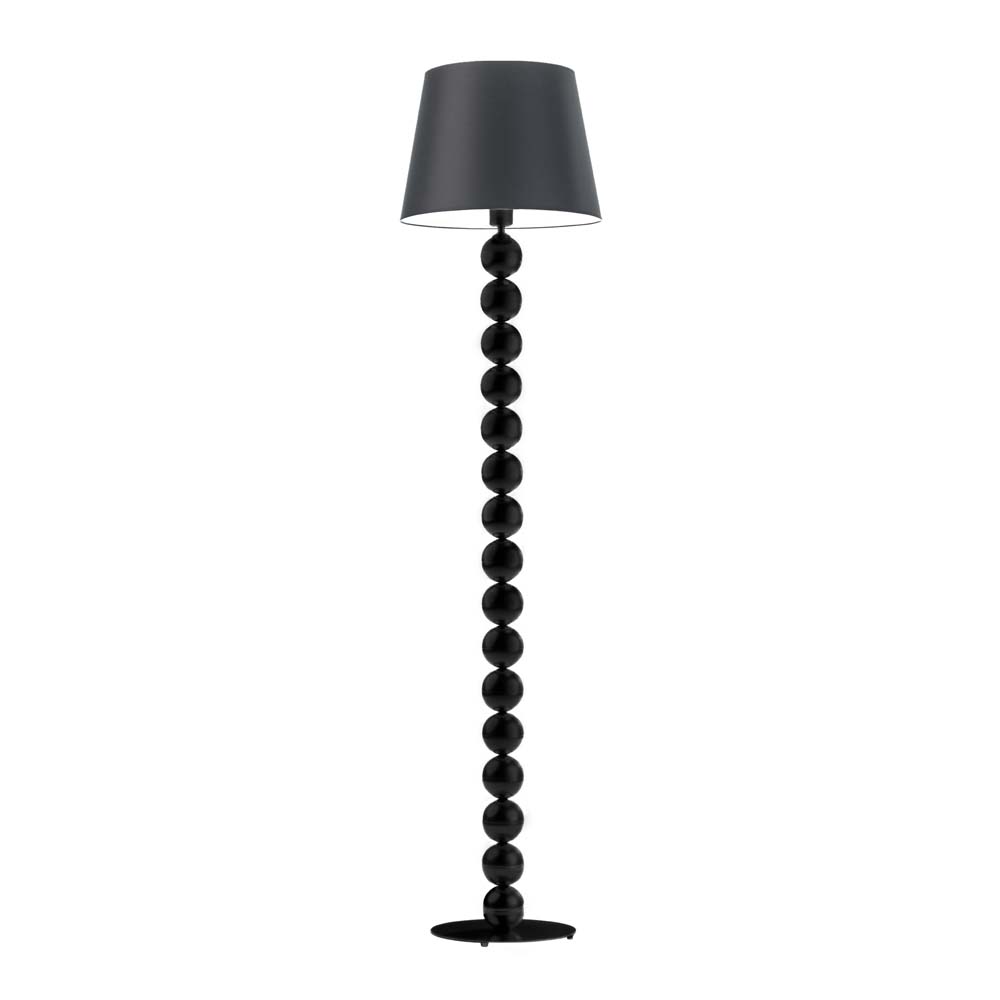 Czarna lampa stojąca do salonu z podstawą z kul BANGKOK