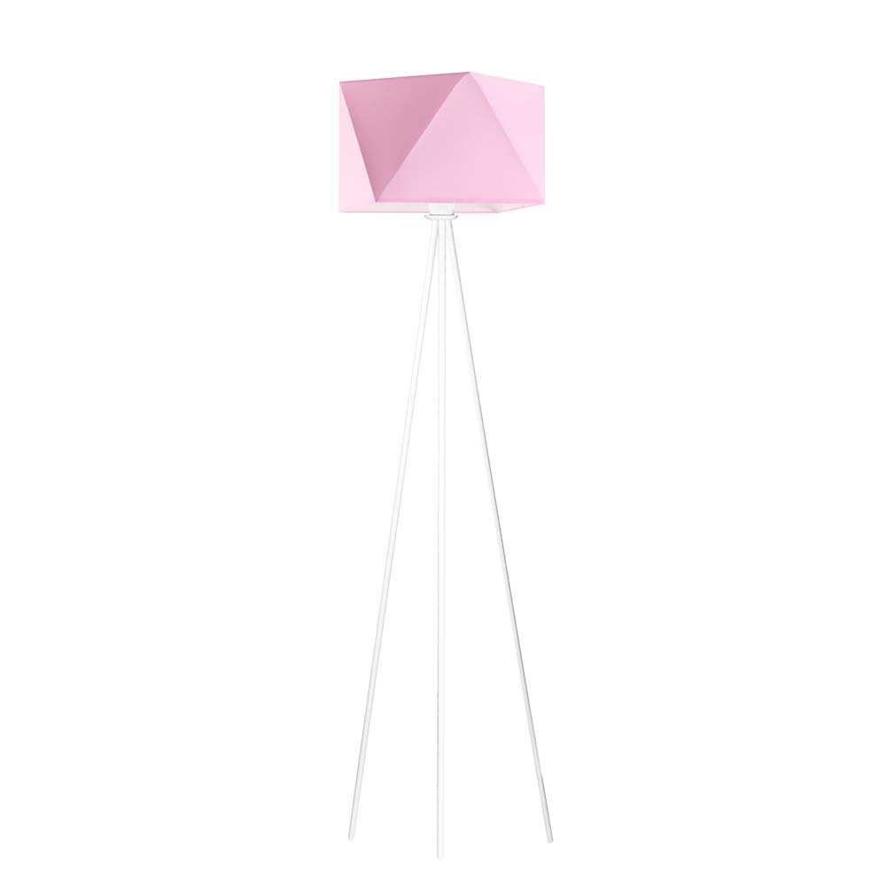 Lampa stojąca trójnóg do pokoju dziecka KANTON z różowym abażurem