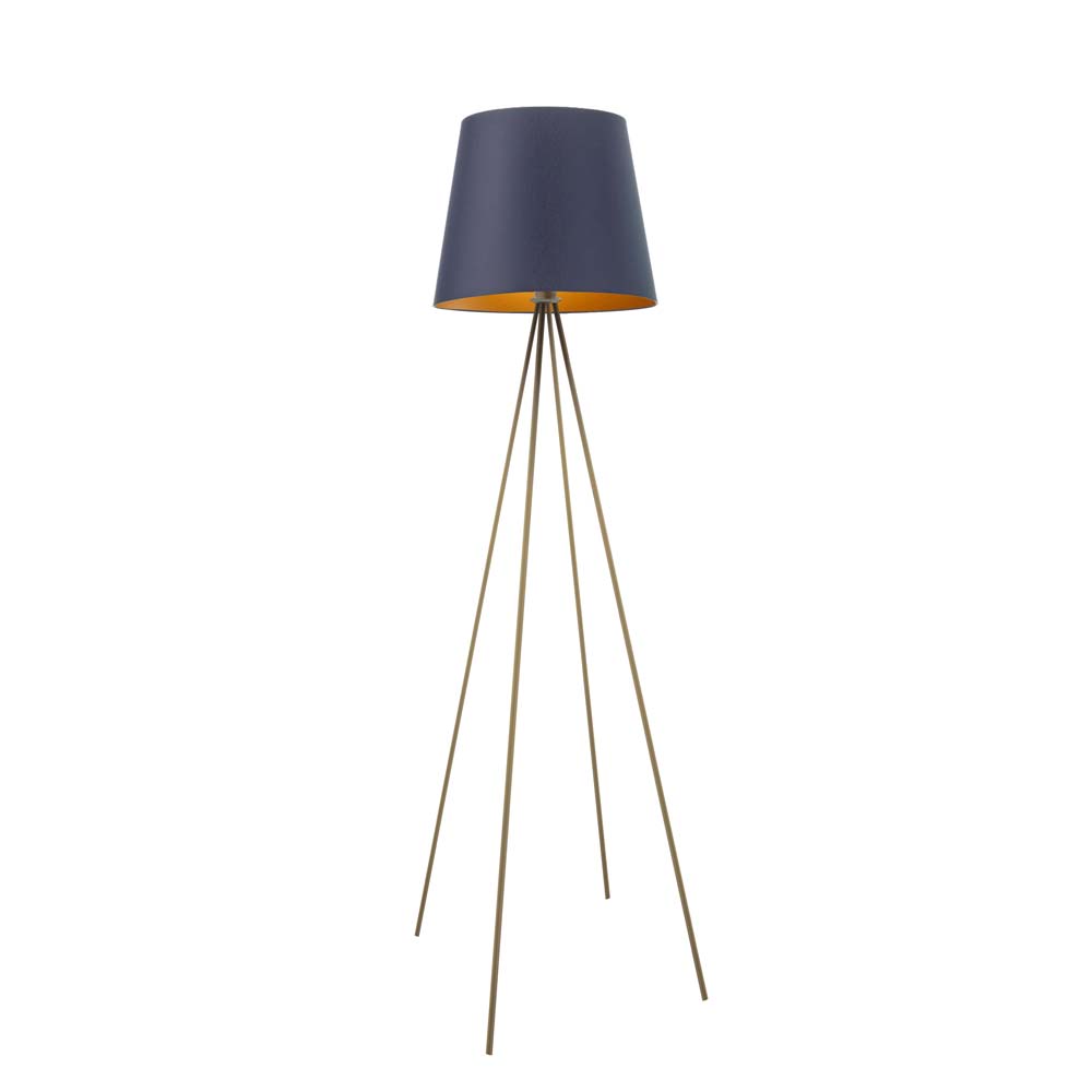 Złota lampa stojąca z abażurem ze złotym wnętrzem w stylu glamour PANAMA GOLD