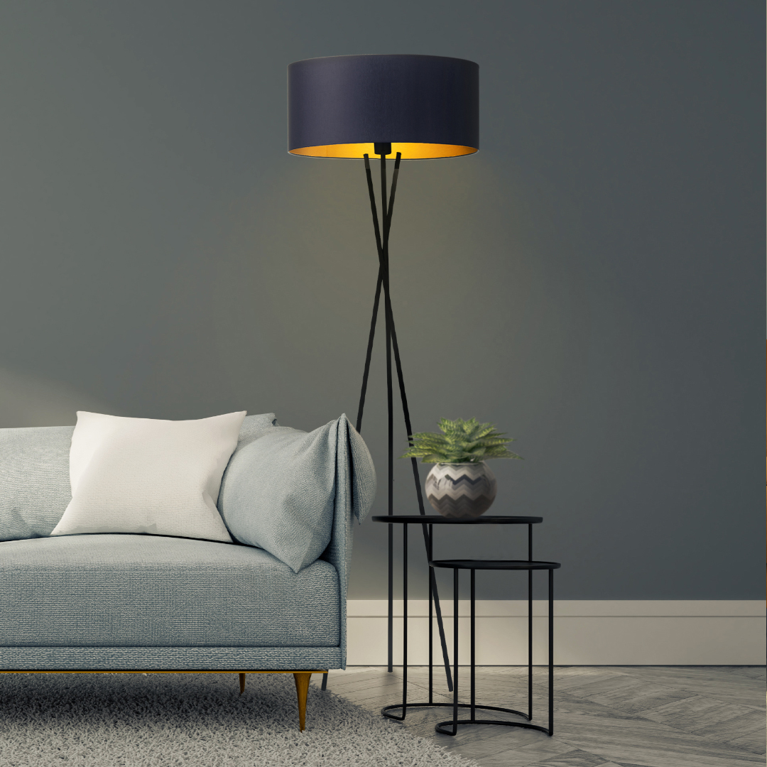 Lampa podłogowa na trójnogu do czytania PARYŻ GOLD
