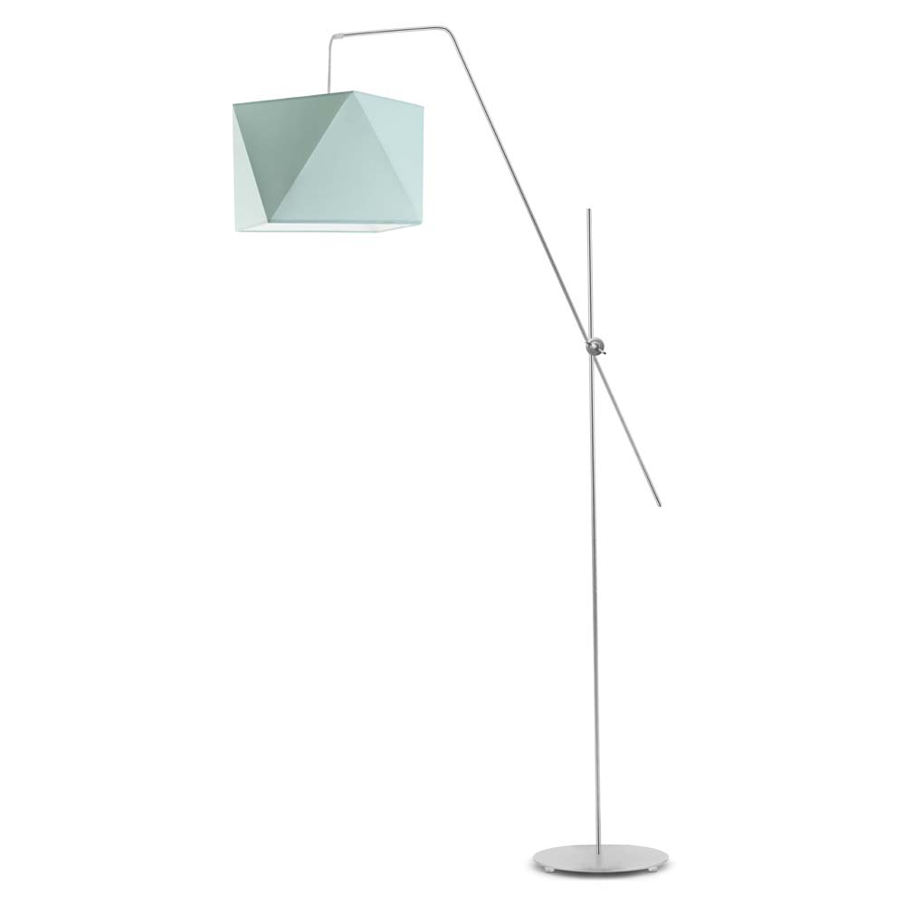 Designerska lampa podłogowa do pokoju dziecka TOLEDO z miętowym regulowanym kloszem