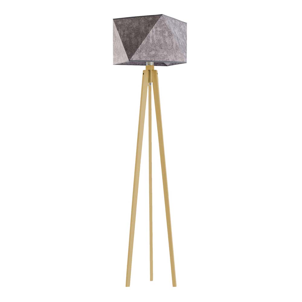 Designerska lampa na trójnogu z drewna BOMBAJ