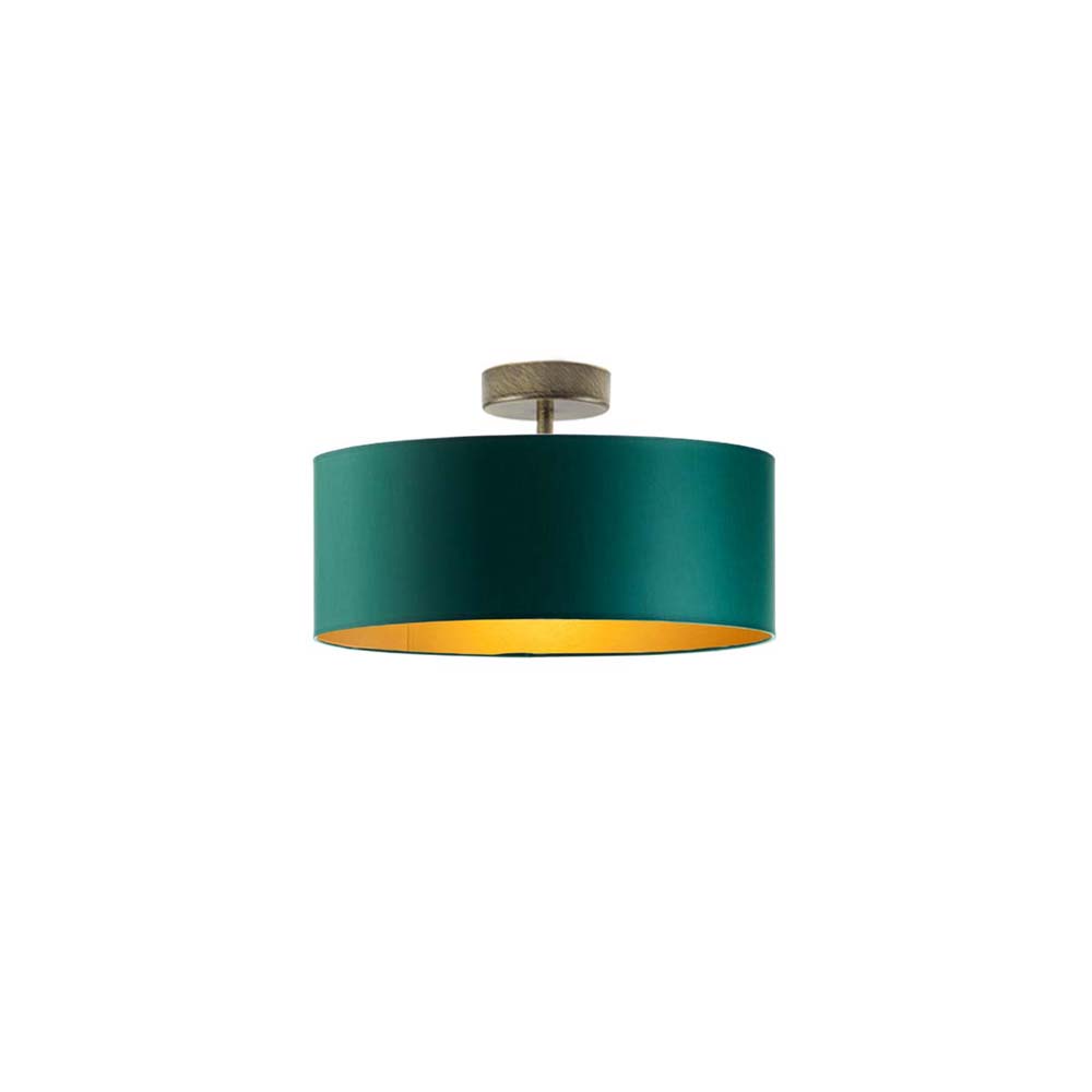 Plafon lampa sufitowa zieleń butelkowa WENECJA GOLD fi - 30 cm
