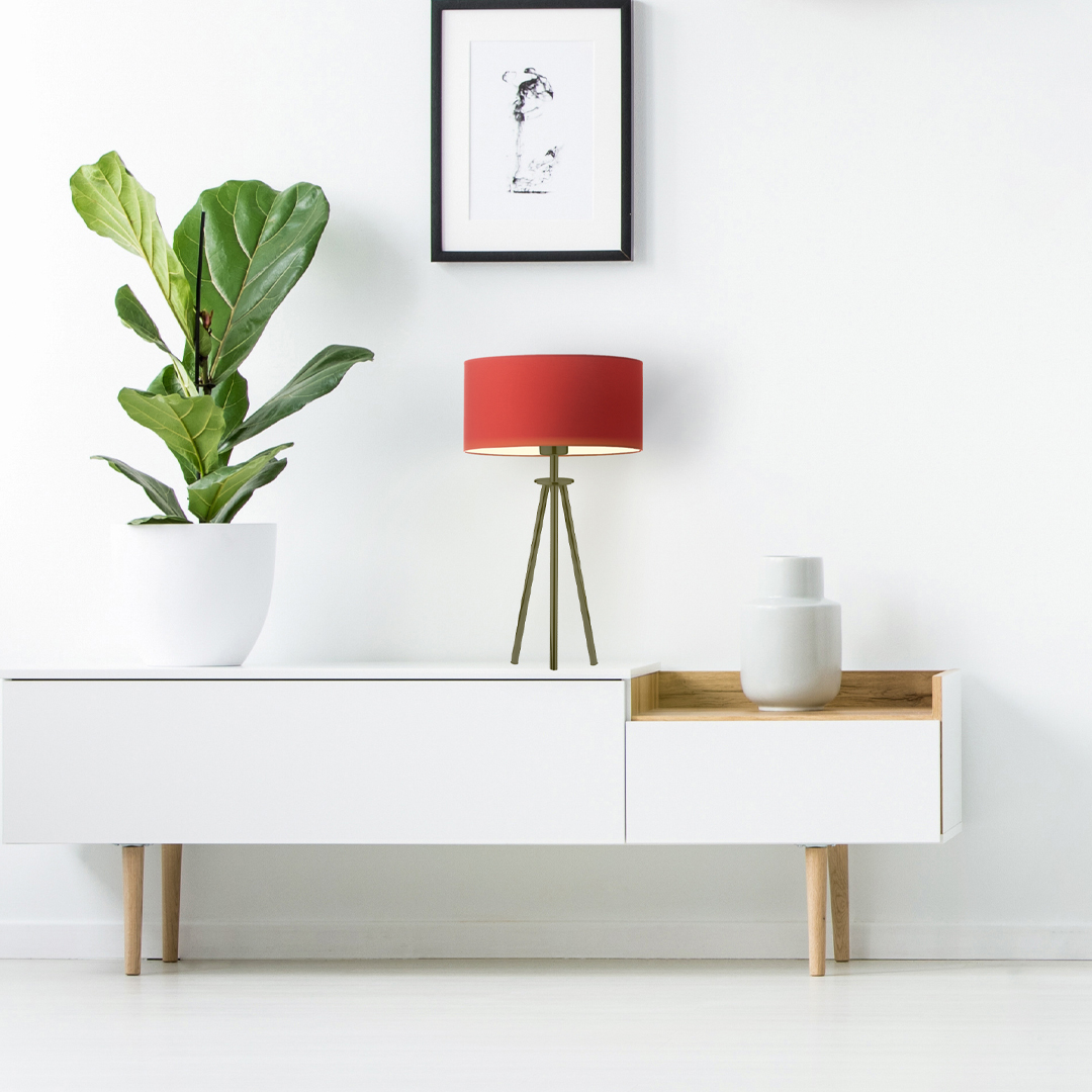 Stylowa lampa stołowa na trójnogu z abażurem ALTA