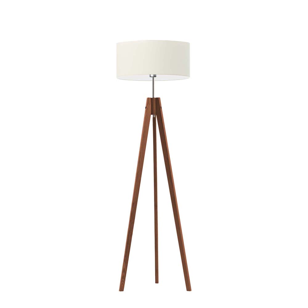 Klasyczna lampa podłogowa na trójnogu z drewna HAITI