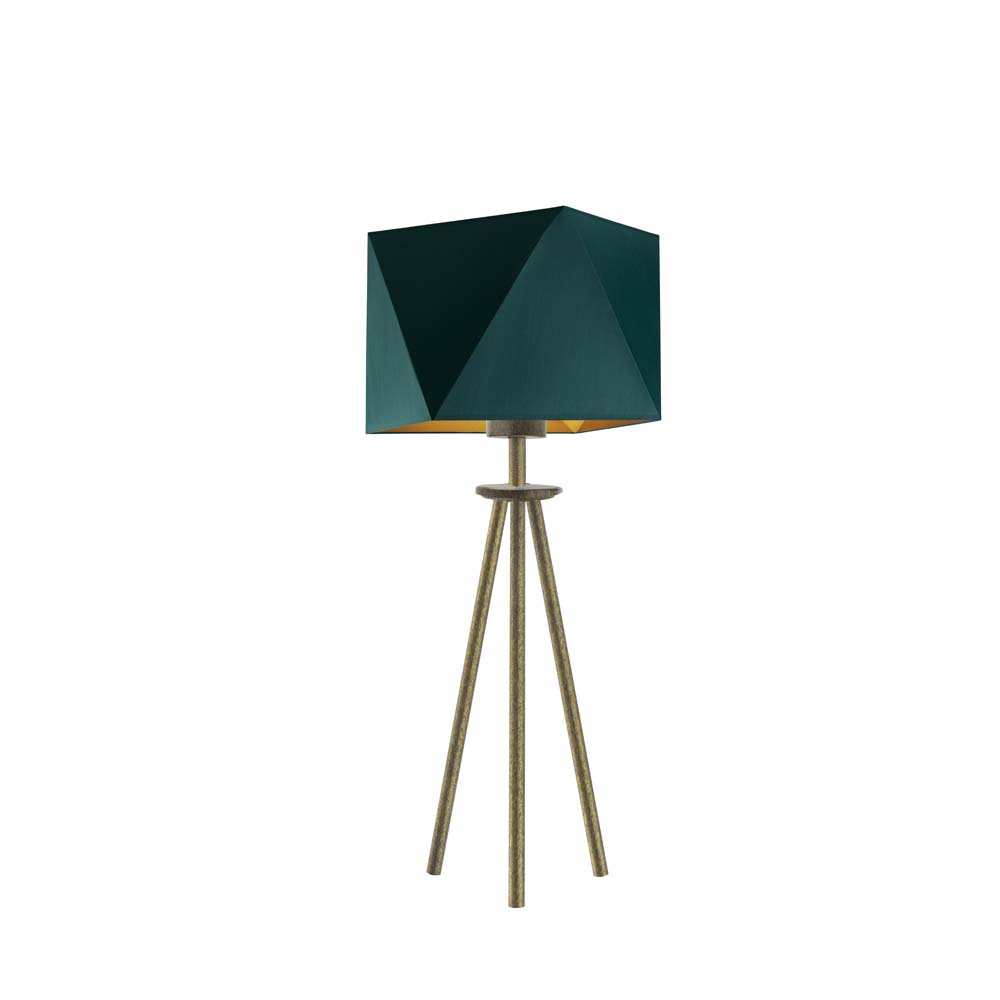 Złota lampa stołowa na trójnogu SOVETO GOLD