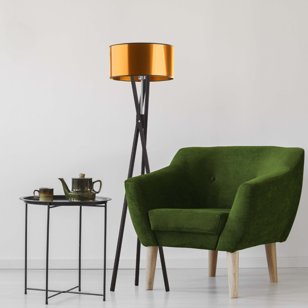 Loftowa lampa stojąca na trójnogu ELX MIRROR