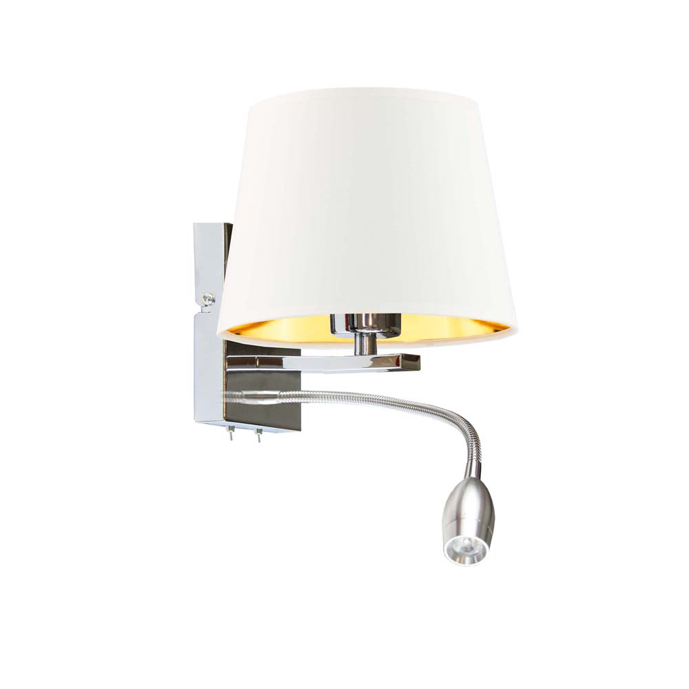 Podwójny kinkiet ścienny BOSTON GOLD z regulowanym ramieniem LED