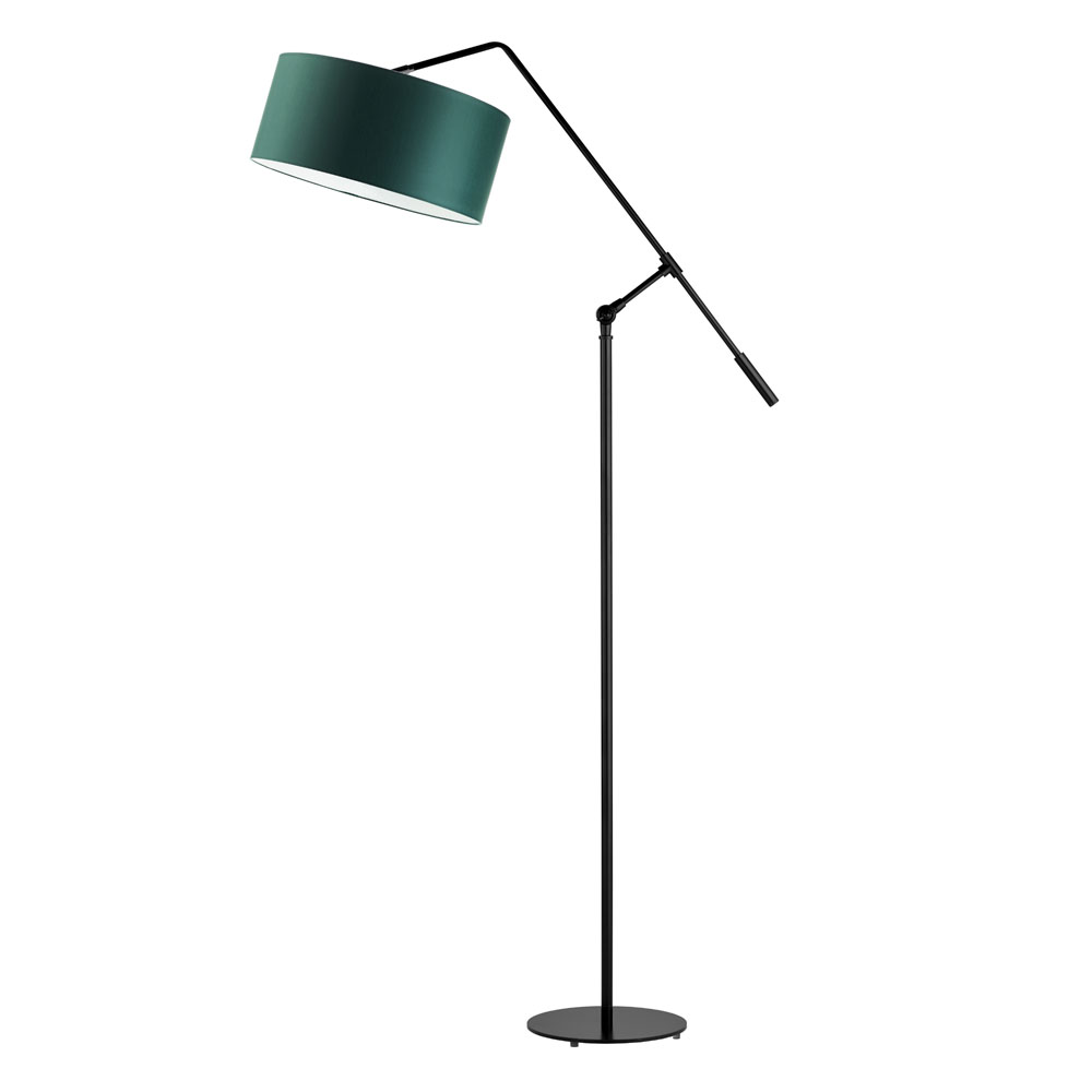 Regulowana lampa stojąca do sypialni LIBERIA w kolorze butelkowej zieleni