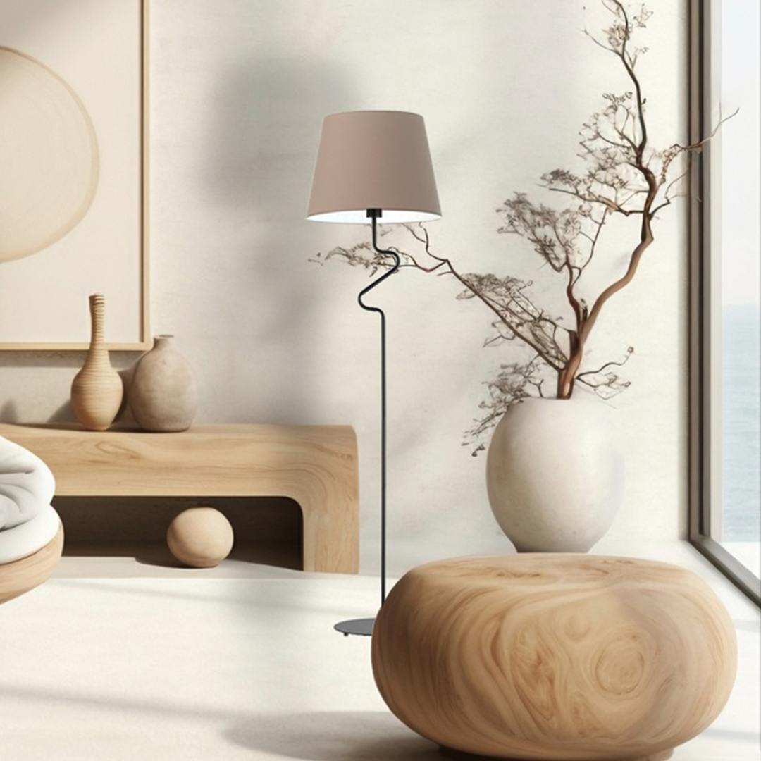Lampa podłogowa w stylu japandi FOGO