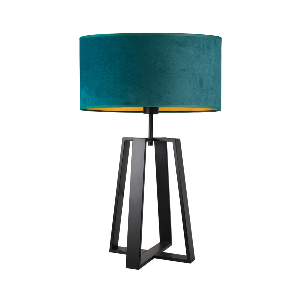 Stylowa lampka nocna do sypialni z welurowym kloszem THOR VELUR