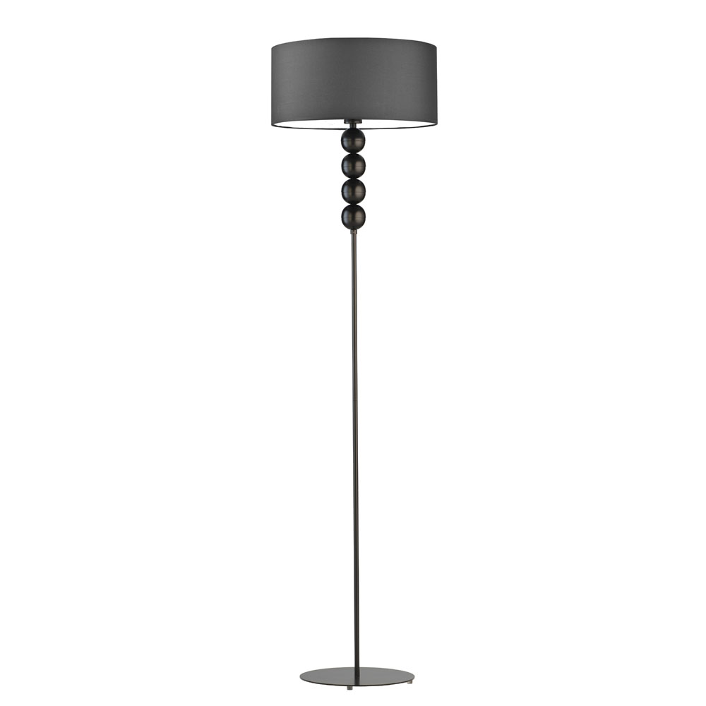 Skandynawska lampa stojąca z szarym kloszem BERMUDY