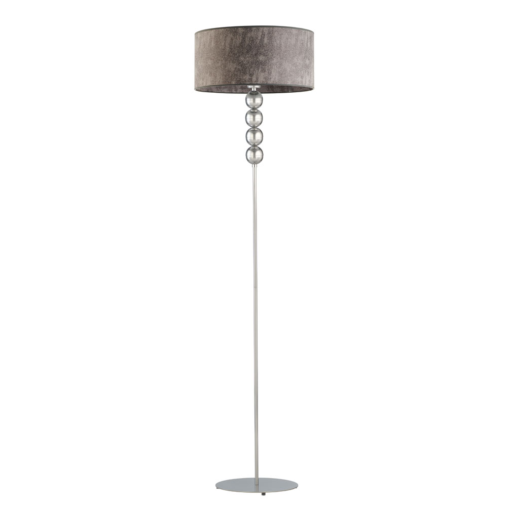 Srebrna lampa podłogowa w nowoczesnym stylu BERMUDY