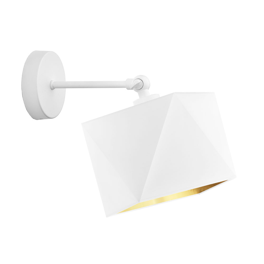 Biały kinkiet regulowany do czytania w sypialni ULSAN GOLD