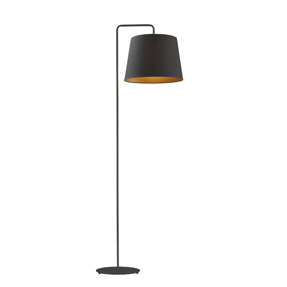Czarna lampa podłogowa glamour RIJAD GOLD