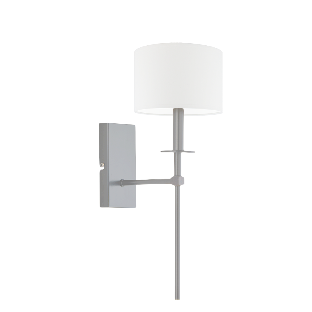 Podłużny kinkiet z białym abażurem VADUZ