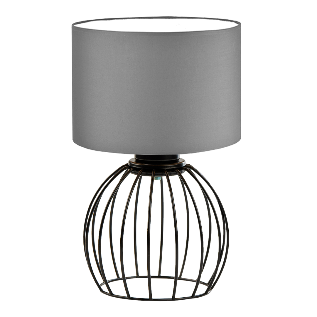 Druciana lampka stołowa z grafitowym abażurem NASHVILLE