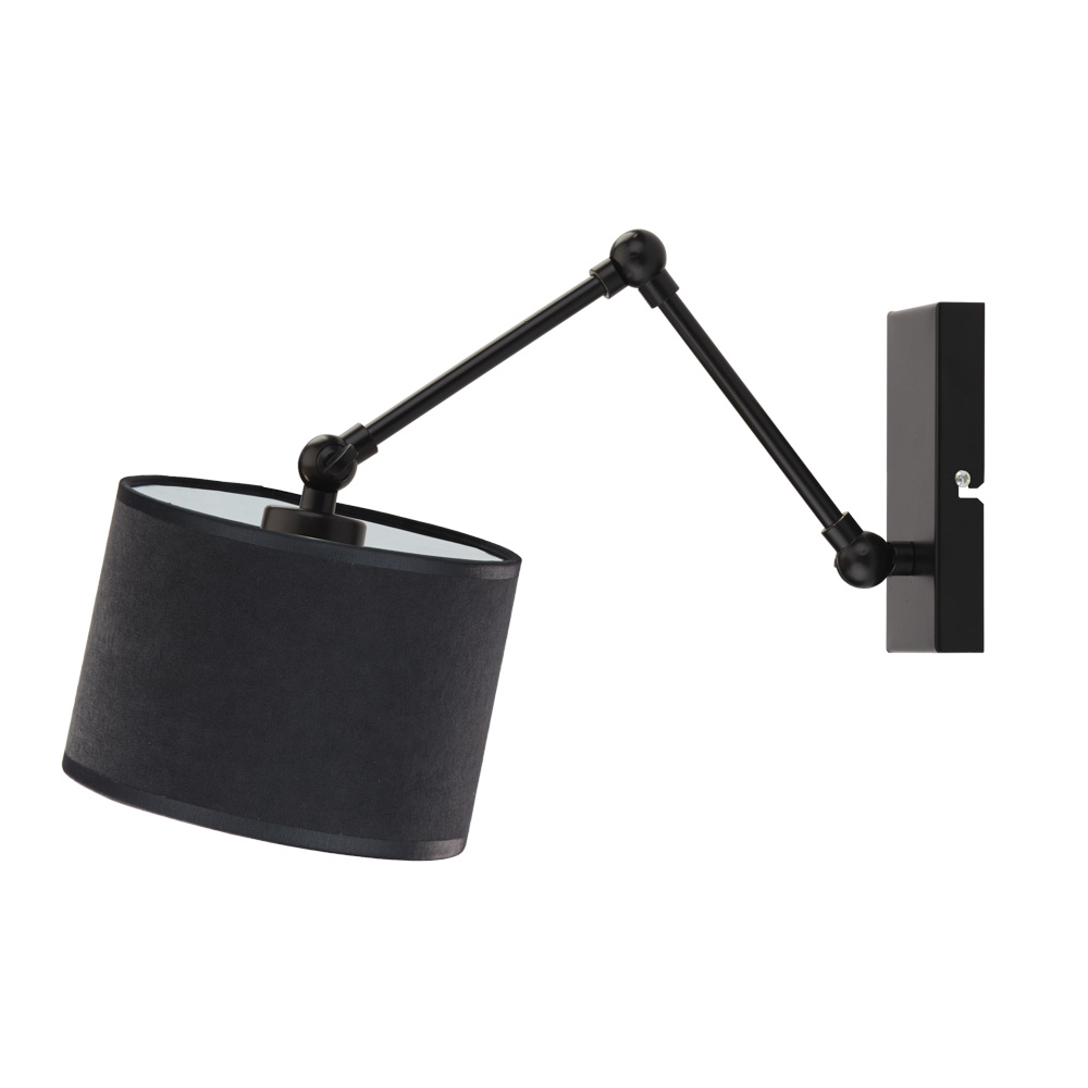 Czarny kinkiet ścienny z łamanym ramieniem TULON VELUR