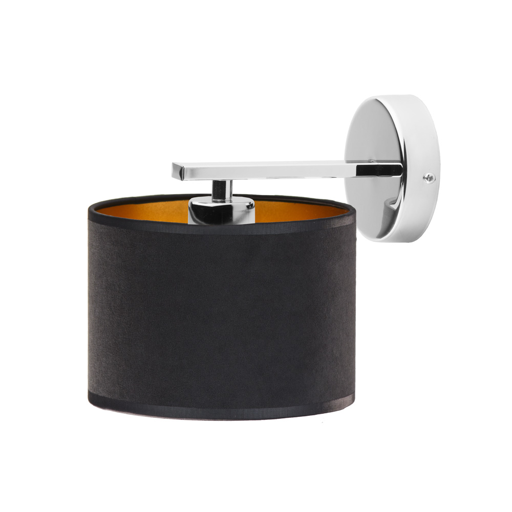 Industrialny kinkiet z czarnym abażurem LUANDA VELUR