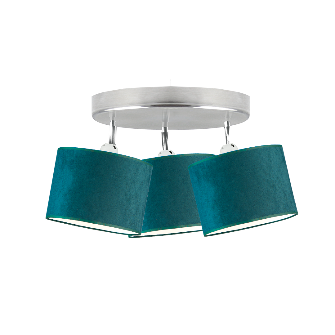 3-punktowy plafon sufitowy do salonu DAKOTA VELUR w kolorze chromu