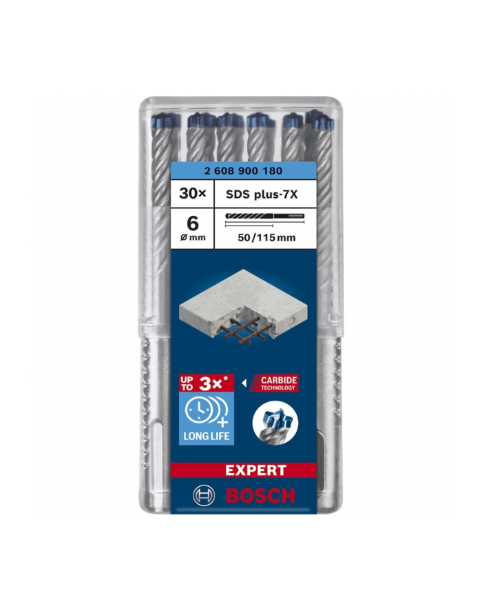 Bosch Expert hammer drill SDS-plus-7X, 6mm, 30 pieces working length 50mm