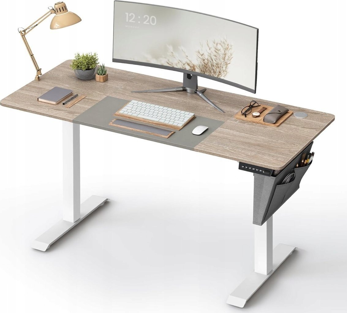 Biurko Songmics Biurko elektryczne o regulowanej wysokości, 60 x 140 x 72-120 cm, w pełni regulowana, splicowana płyta, funkcja pamięci z 4 wy