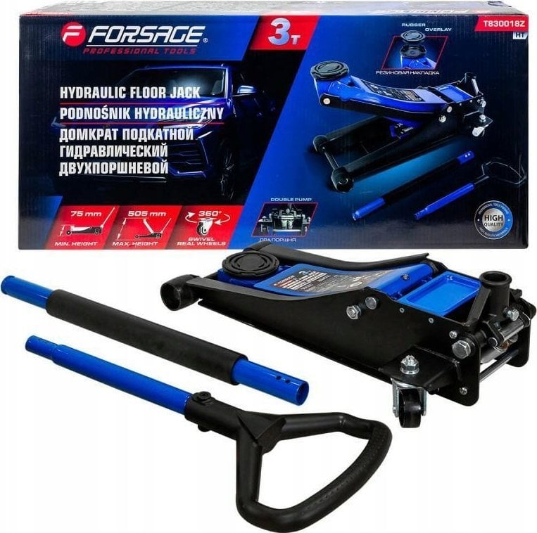 Forsage Podnośnik hydrauliczny 3t h min 75mm, h max 505mm