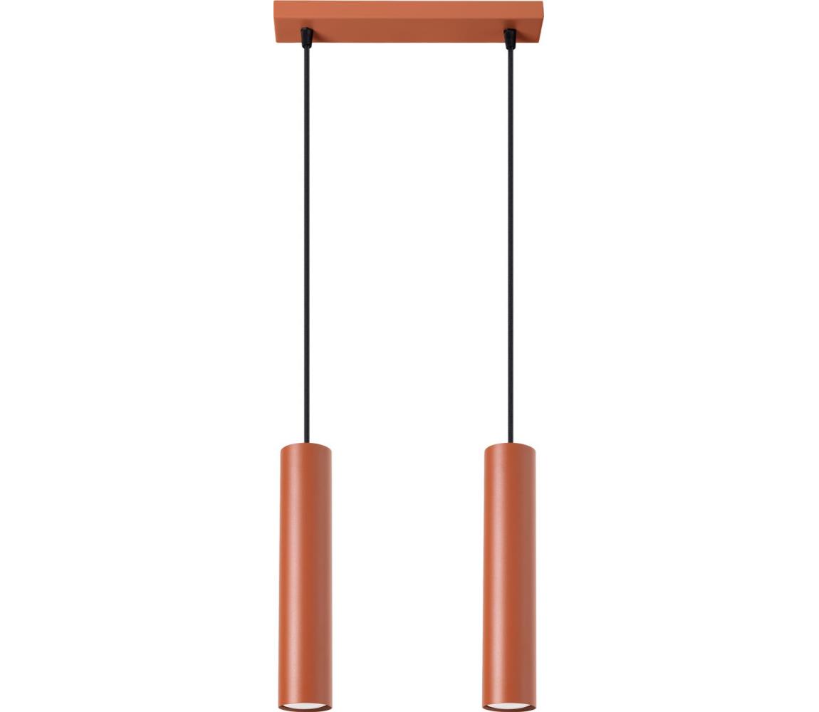 Sollux SL.1490 - Żyrandol na lince LAGOS 2xGU10/10W/230V czerwony