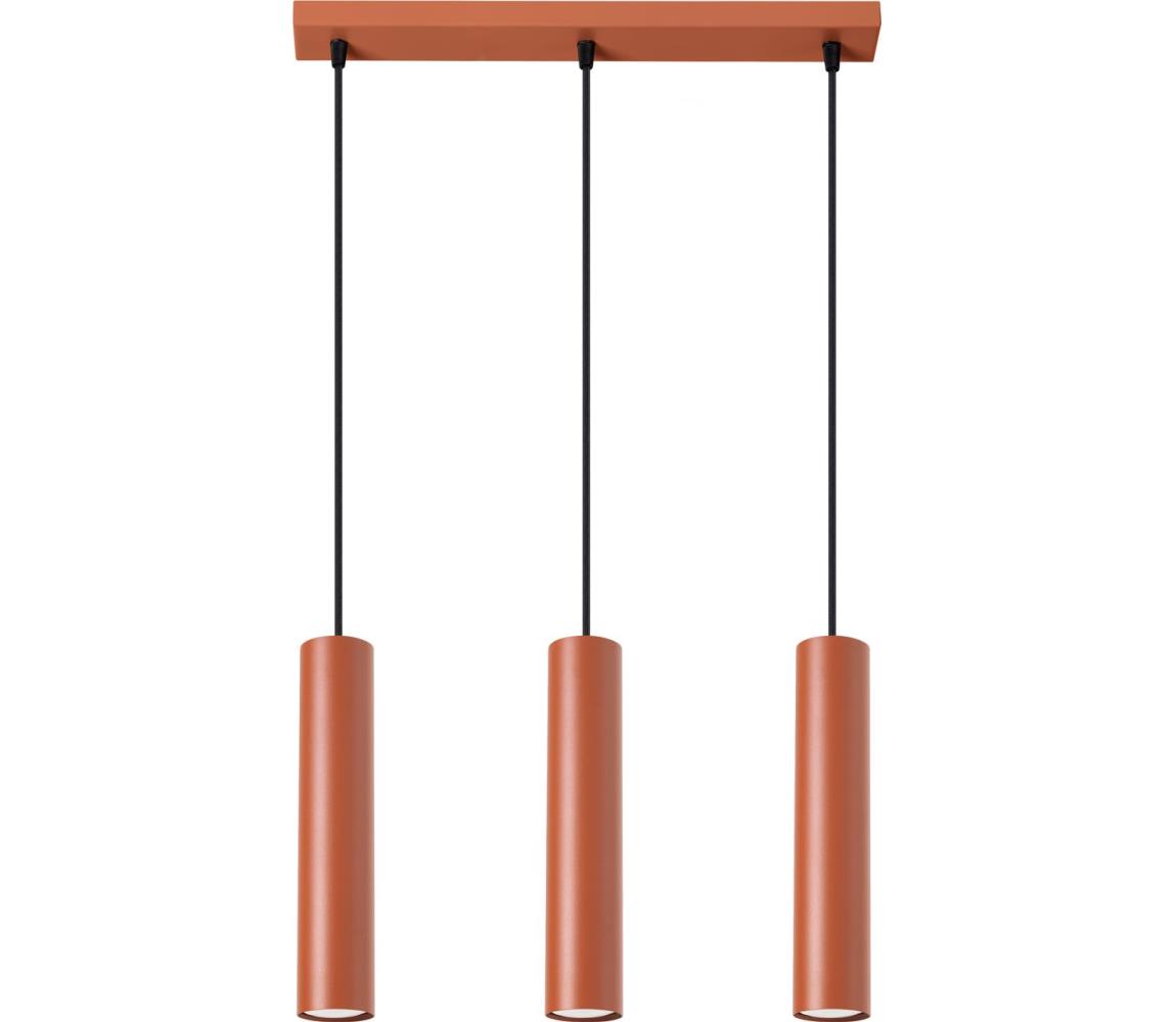 Sollux SL.1491 - Żyrandol na lince LAGOS 3xGU10/10W/230V czerwony