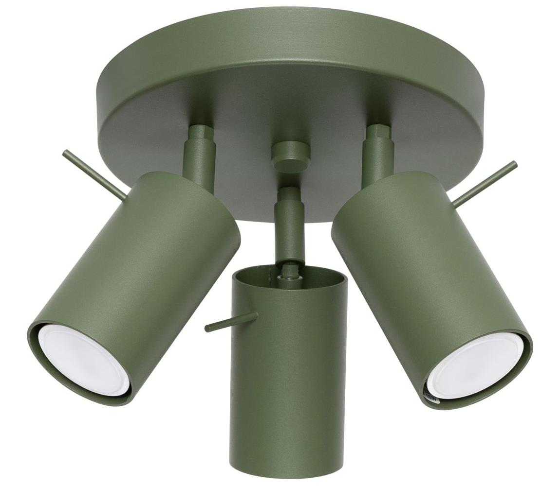 Sollux SL.1503 - Oświetlenie punktowe RING 3xGU10/10W/230V zielony