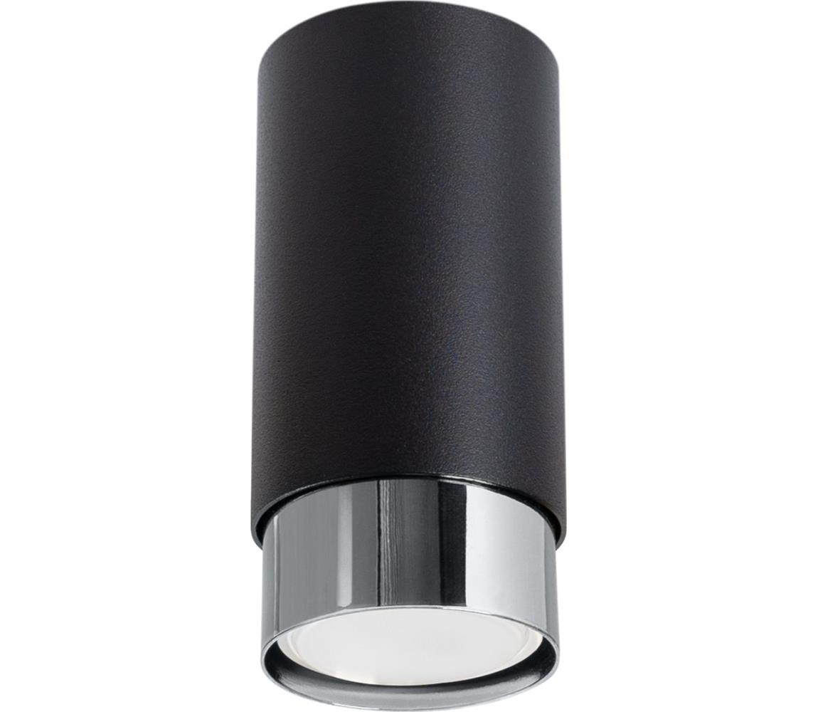 Sollux SL.1408 - Oświetlenie punktowe NERO 1xGU10/10W/230V 12,5 cm czarny/chrom błyszczący