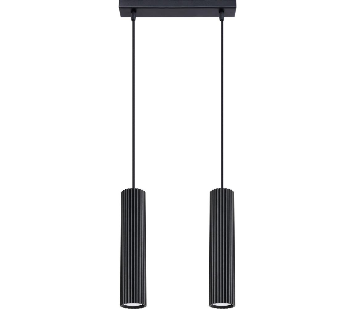 Sollux SL.1574 - Żyrandol na lince KARBON 2xGU10/10W/230V czarny