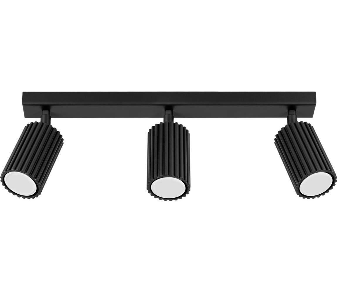 Sollux SL.1581 - Oświetlenie punktowe KARBON 3xGU10/10W/230V czarny