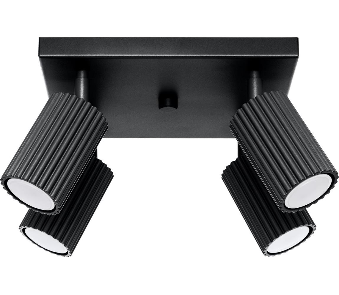 Sollux SL.1583 - Oświetlenie punktowe KARBON 4xGU10/10W/230V czarny