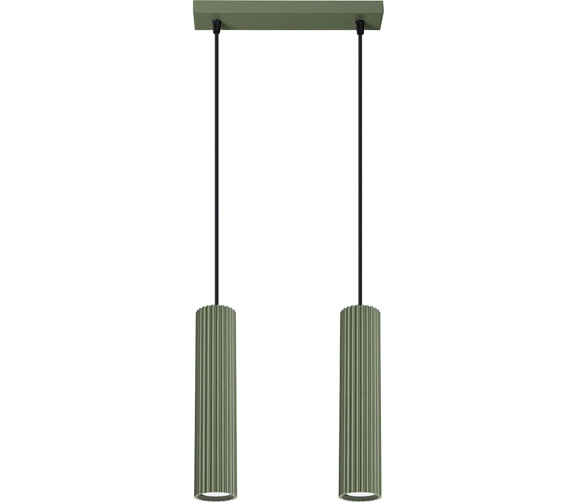 Sollux SL.1612 - Żyrandol na lince KARBON 2xGU10/10W/230V zielony