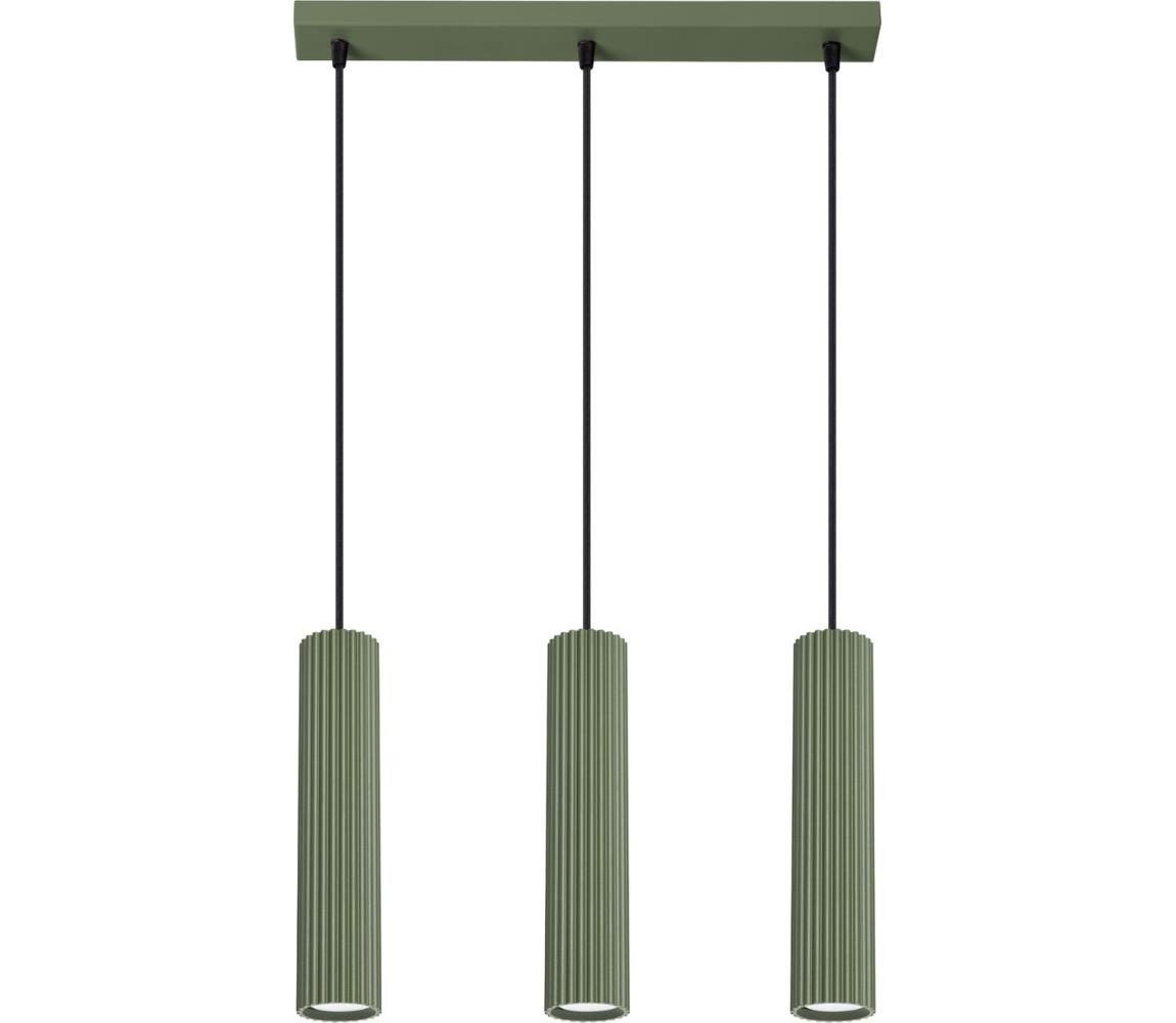 Sollux SL.1613 - Żyrandol na lince KARBON 3xGU10/10W/230V zielony