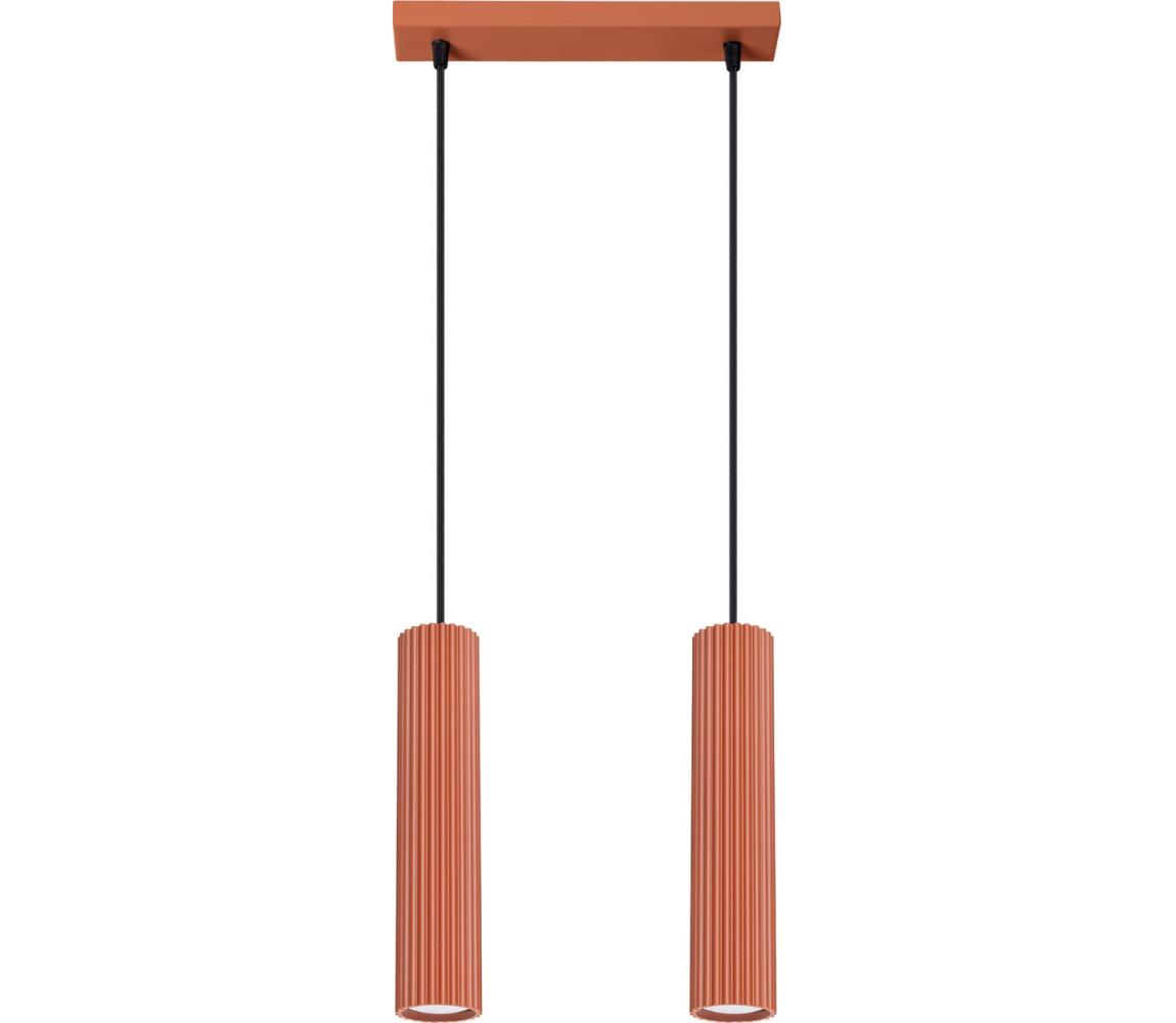 Sollux SL.1631 - Żyrandol na lince KARBON 2xGU10/10W/230V czerwony